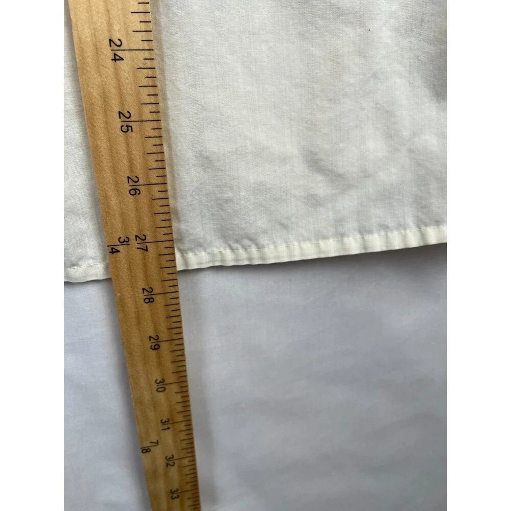 Vintage Blair Shirt Mens Button Up SS Shoulder Tabs White Blue Pockets (Stained) - Picture 4 of 11